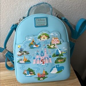 Loungefly Blue Disney Parks Whimsical Mini Backpack